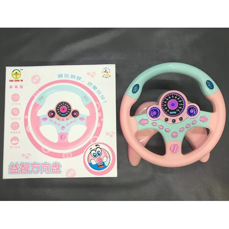 Kids Baby Instruments Simulation Steering Wheel Musical Handbell With Light Developing Educational Toys For Children Gifts