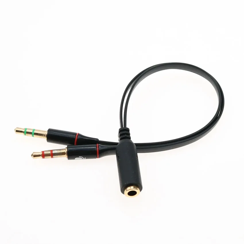 cltgxdd 50pcs 3 5 mm Headphone Audio Cable Earphone Micphone Y Splitter Adapter 1 Female to 2 male Connected Cord to Laptop PC