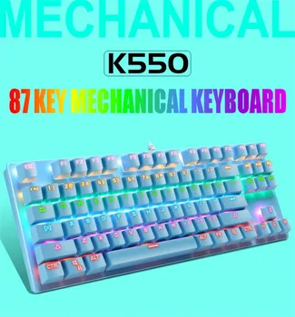 

Free ShipCARPRIE K550 Mechanical Usb Keyboard Colorful Led Illuminated Backlit Gaming Keyboard Teclado mecánico inalámbrico