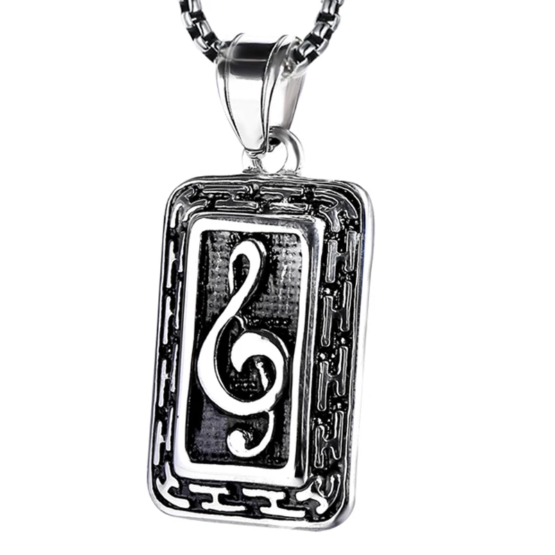 RIR Treble Clef Music Note Necklace Pendant Gold Stainless Steel Teacher Lover Gift For Musician Jewelry | Украшения и аксессуары