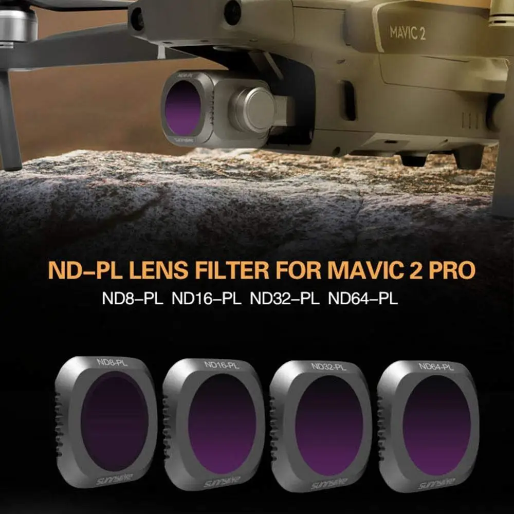 Для DJI Mavic 2 Pro нейтральная плотность ND4 + 8 16 32 UV CPL фильтр для дрона Set стекло Mavic2