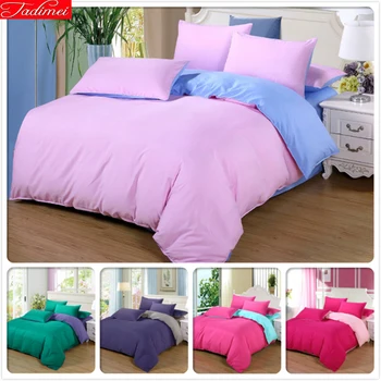 

Home Textile 3pcs 4pcs Bedding Set Solid Bedlinens King Queen Double Single Size Duvet Cover Girl Child 1.5m 1.8m 2.0m Bed Sheet