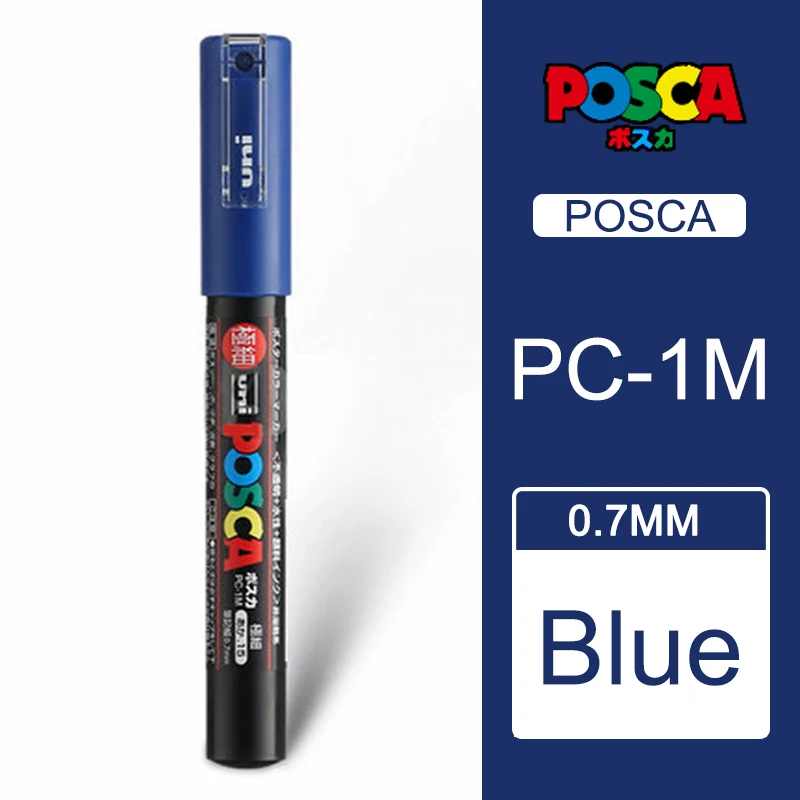 1 шт. Uni Posca Краска Маркер Mitsubishi постер цвет маркировки ручка Экстра тонкой точки PC-1M - Цвет: Blue