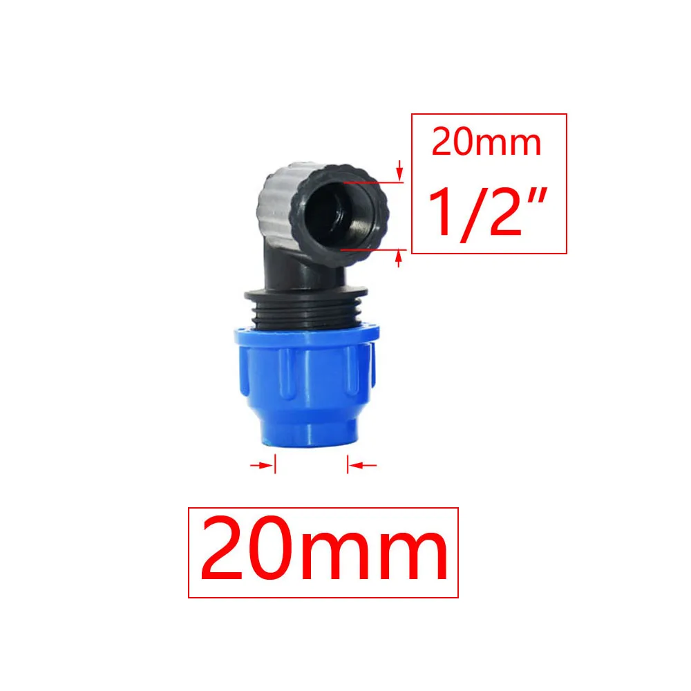 20/25/32/40/50mm PE Tube Quick Connector Elbow Tee Water Splitter Plastic Ball Valve Coupler Farm Irrigation Water Pipe Fittings