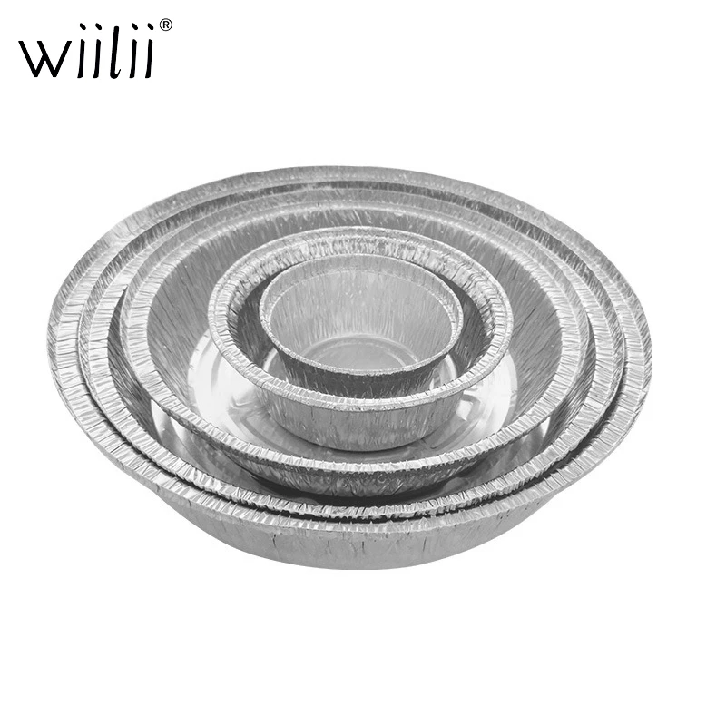 Wiilii 12 шт. круглая алюминиевая фольга для пирога жарки выпечки приготовления пищи