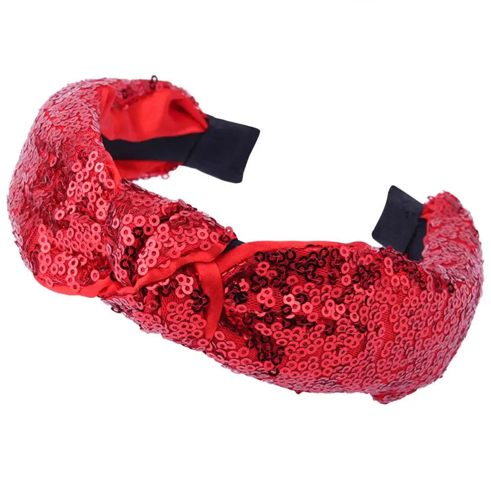 12pcs- new style knotting headband wholesale European and American hair ornaments sequins cross headband