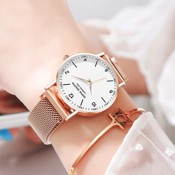 

Watch Women Luxurious Ultra Thin 7mm Dress Quartz Wristwatch Fashion Starry Sky Watch Magnetic Clasp Waterproof Luminous Clock