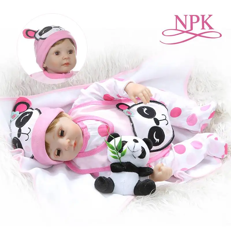 

55CM soft stuffed body 1/4 silicone limbs reborn baby doll eyes blink sweet girl baby Birthday Gift