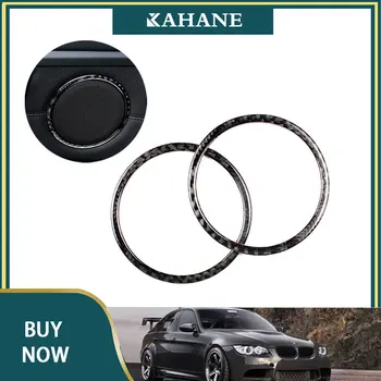 

For BMW E90 320i 325i E84 X1 Accessories Car Styling Carbon Fiber Speaker Decorative Circle Sticker Loudspeaker Trim