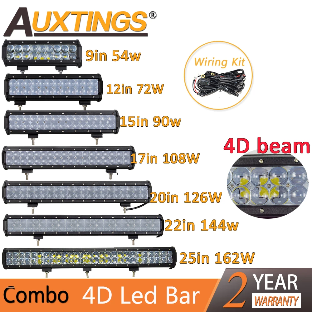Auxtings 4D луч 9 '཈'' 22 'ཐ'' дюймов 12 в 24 В светодиодный светильник для