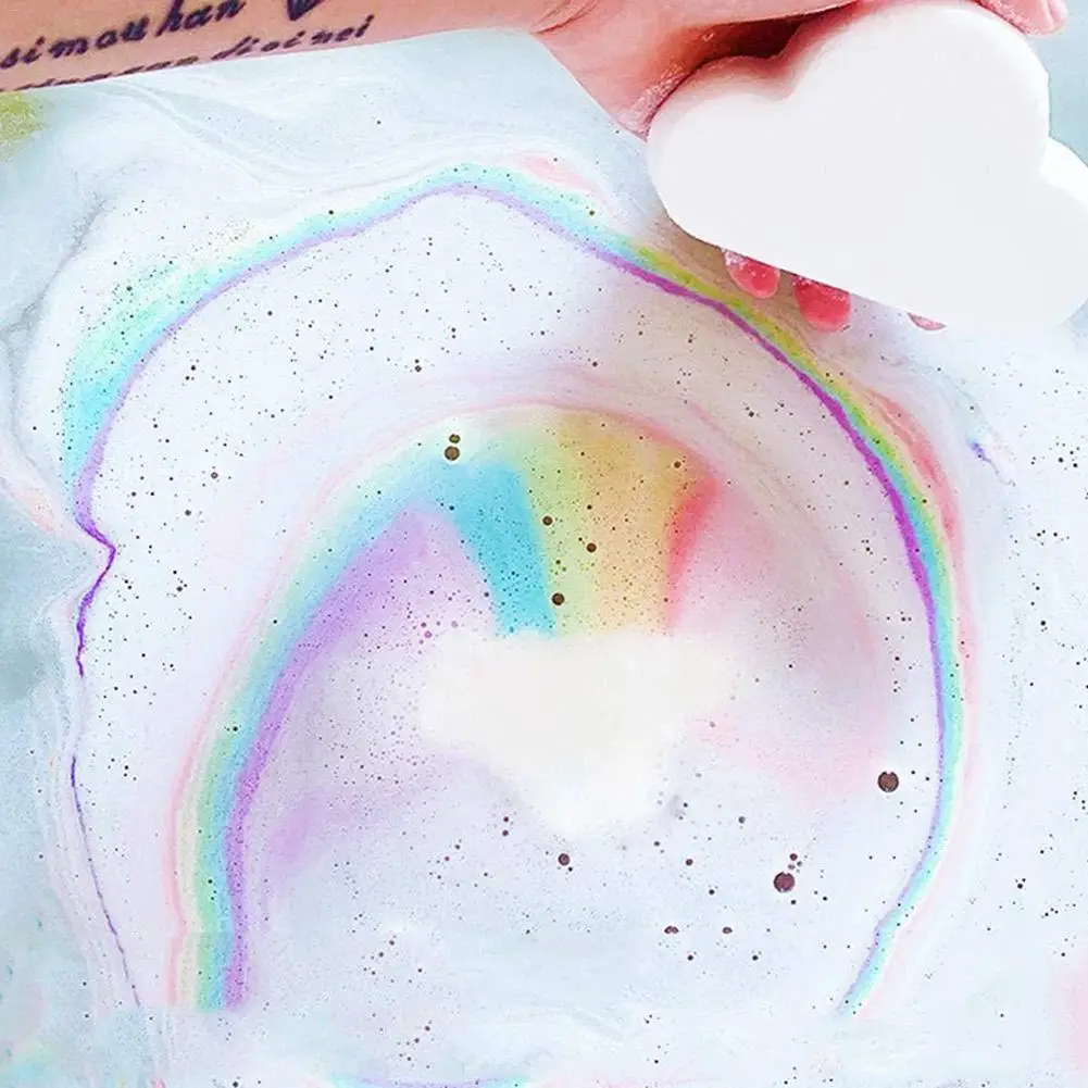 Dropship Retail Box Natural Skin Care Cloud Rainbow Bath Salt Exfoliating Moisturizing Bubble Bath Bombs Ball 3