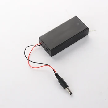 

2*18650 Battery Box Case Holder Series Battery 2 Slots DIY Storage Box Switch ON/Off &Cover DC Plug For Soldering Connecting