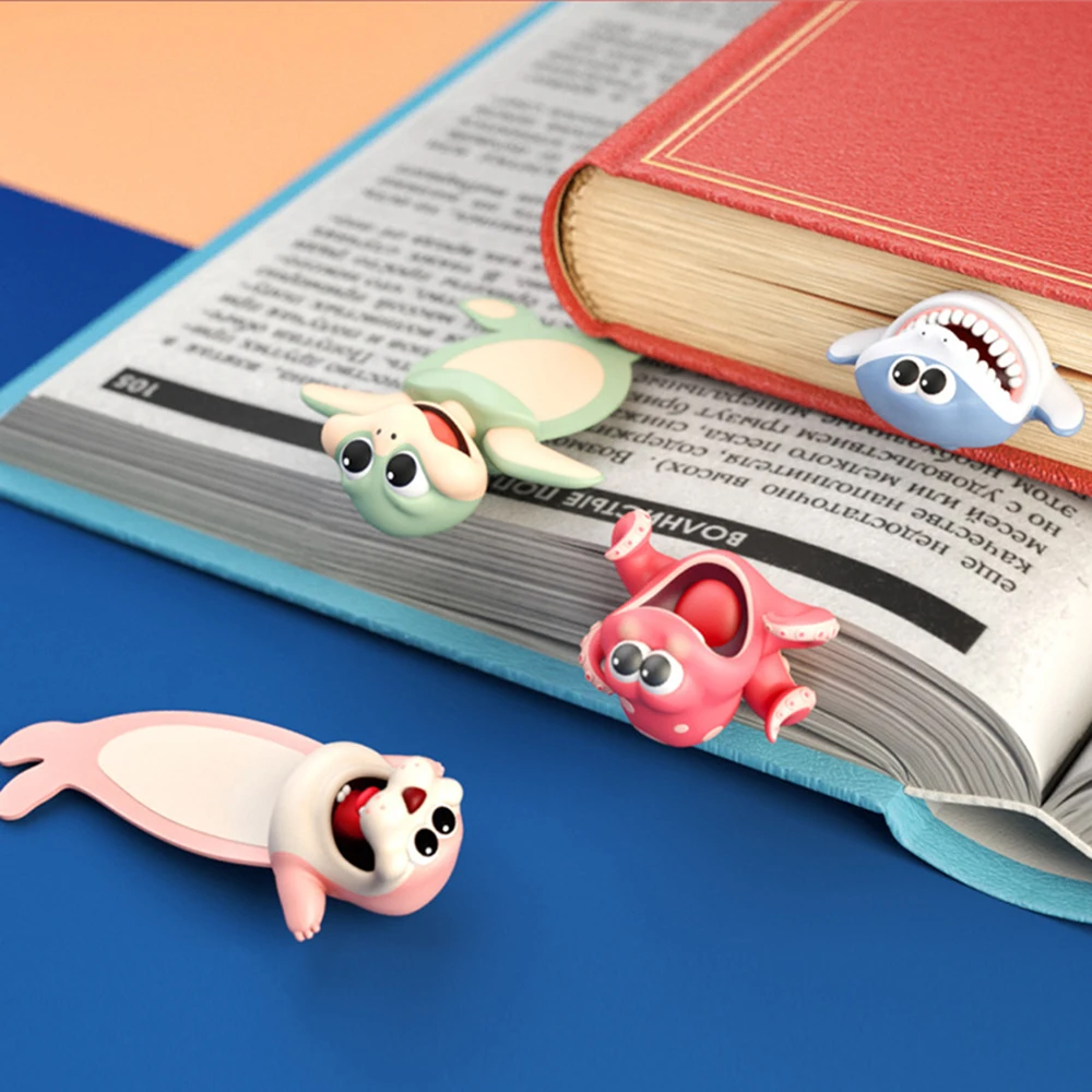 3D стерео мультфильм маркер животные закладки для книг Серия океан Печать