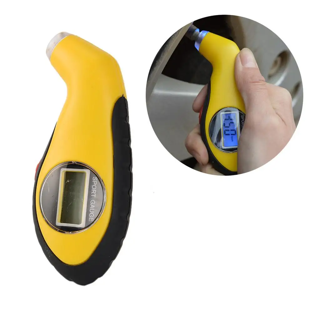 Мини ЖК цифровой датчик давления в шинах TPMS инструменты автомобильный велосипед двигатель тестер давления в шинах воздуха давление проверки адаптер с брелком - Цвет: C