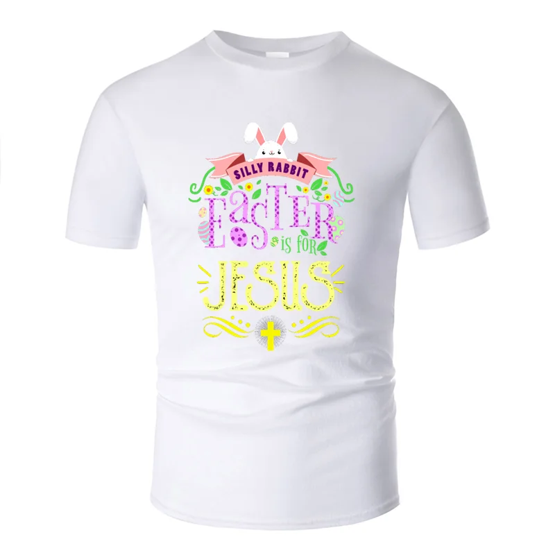 Стиль, Повседневная Пасхальная футболка Jesus для мужчин и женщин,, Kawaii Sunlight, Мужская футболка, брендовая, большой размер, S~ 5xl, топ, футболка - Цвет: Men-White