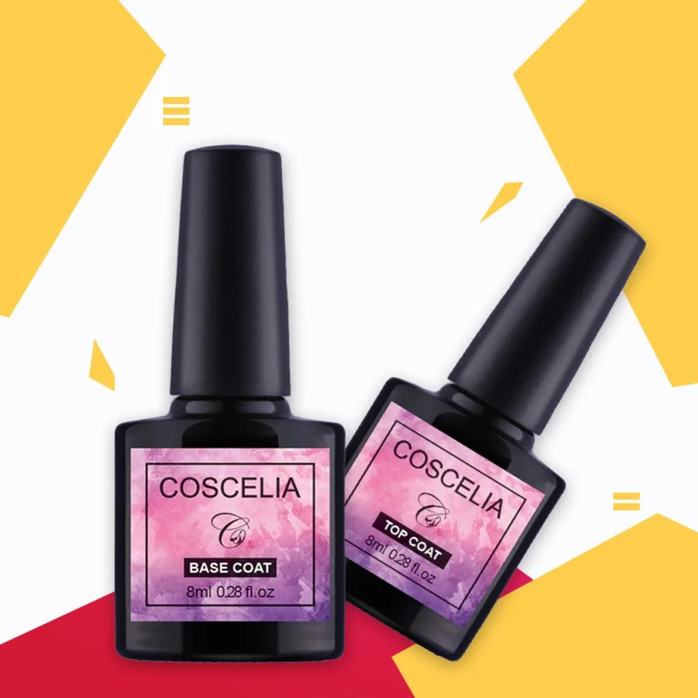 

COSCELIA 1pc 8ml Base and Top Coat Gel Nail Polish UV Gel Transparent Soak Off Primer Gel Polish Gel Nail Art Manicure
