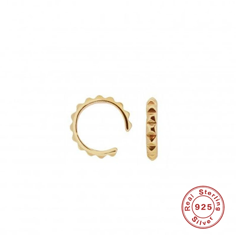 925 Sterling Silver Earrings For Women Party Cartilage Ear Bone Piercing Earrings Punk Girl Gift Gold Flower Zircon aretes R5