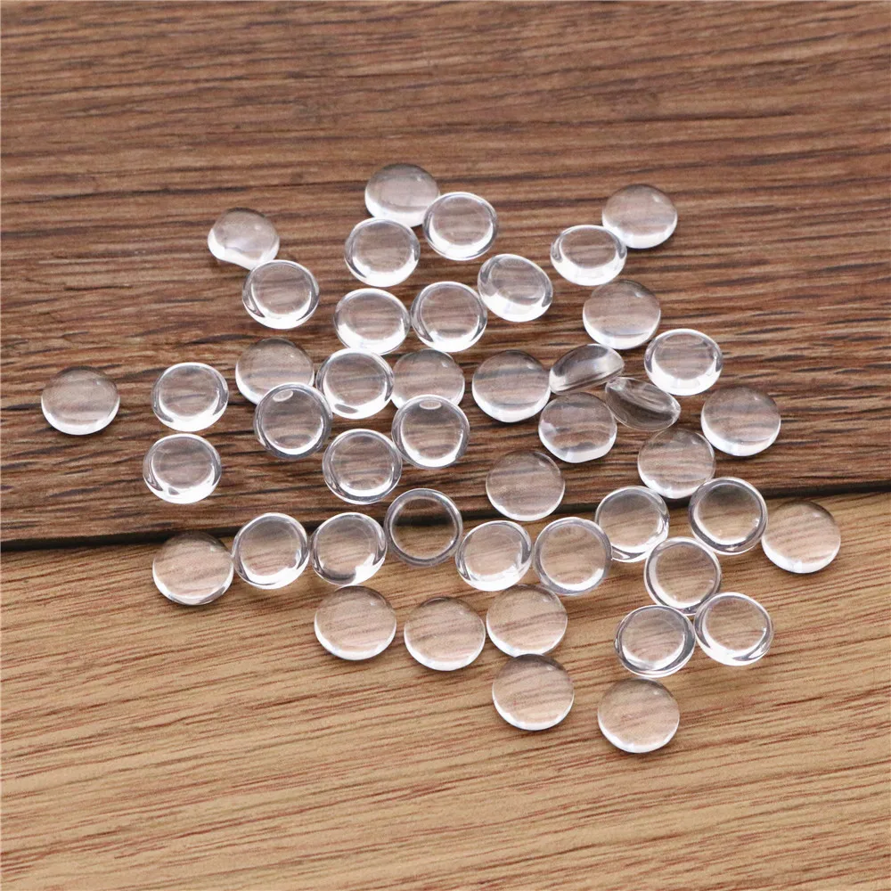 100pcs/lot 8MM Round Hemispherical Style Flat Back Clear Glass Cabochon High Quality Lose Money Promotion!!!(Z4-13) | Украшения и