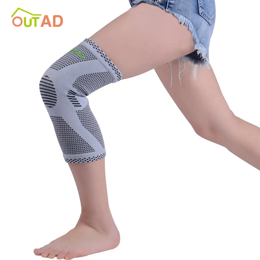 Bamboo Fiber Sports Knee Support Breathable Compression Brace Protection for Athletes Four-side Stretch High Elasticity | Красота и