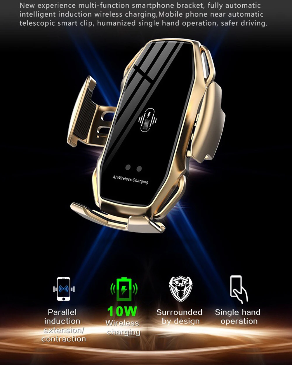Автомобильное беспроводное зарядное устройство 10 Вт быстрая Qi Беспроводная зарядка для iPhone 11 Pro XS XR двойной индукционный автомобильный держатель телефона для samsung S9 Pius