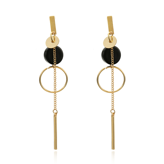 Geometric block Long Tassel Bar Drop Earrings For Women Minimalism Personality Ear Line Dangle jewelry Gift