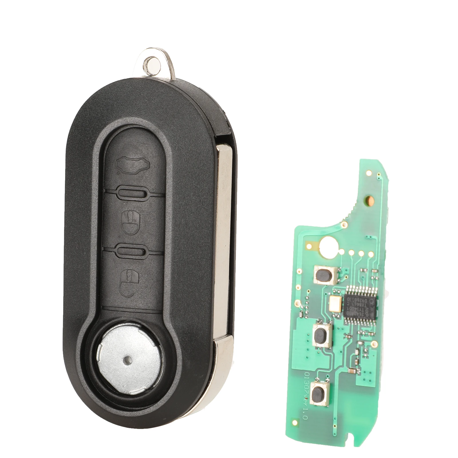 key with board Дистанционный флип-ключ для автомобиля Fob FSK PCF7946/PCF7946AT Chip 433MHZ для Fiat 500 Grande Punto 2010- Ducato Stilo Bravo 3 кнопки SIP22 - Количество кнопок: key with board