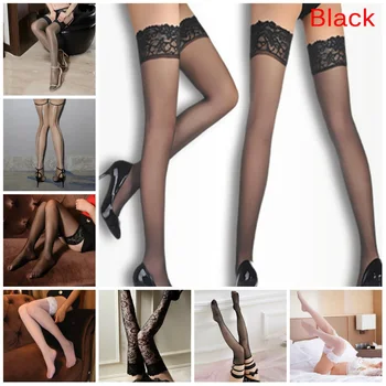 

Women Sexy Design Thigh High Knee Socks Lace Fish Net Long Socks Transparent High Elastic Stockings Kawaii Socks