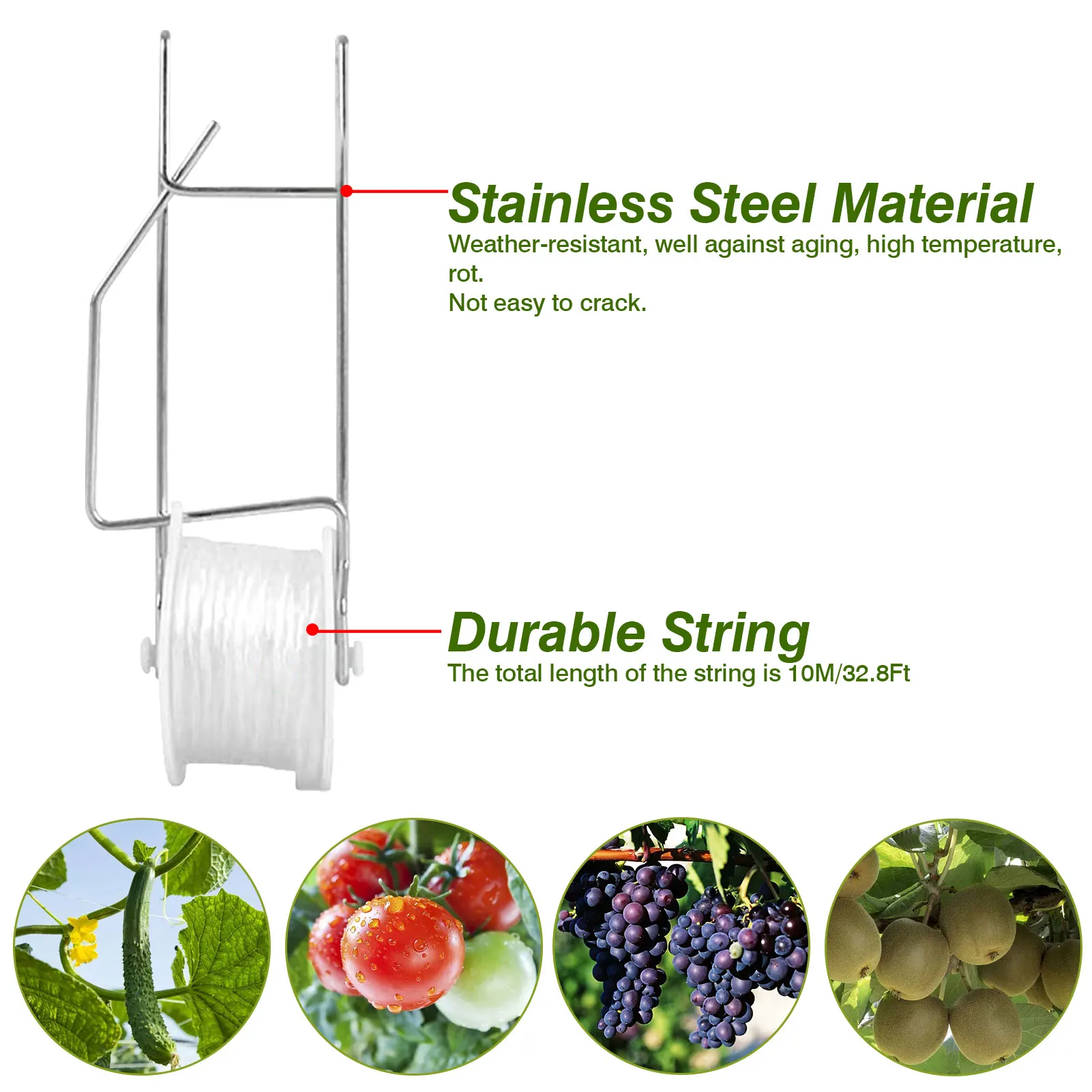 6/10pcs Planting Tomato Hooks Twine Roller Greenhouse Vegetable Support Clips plant clips plastic plant clips