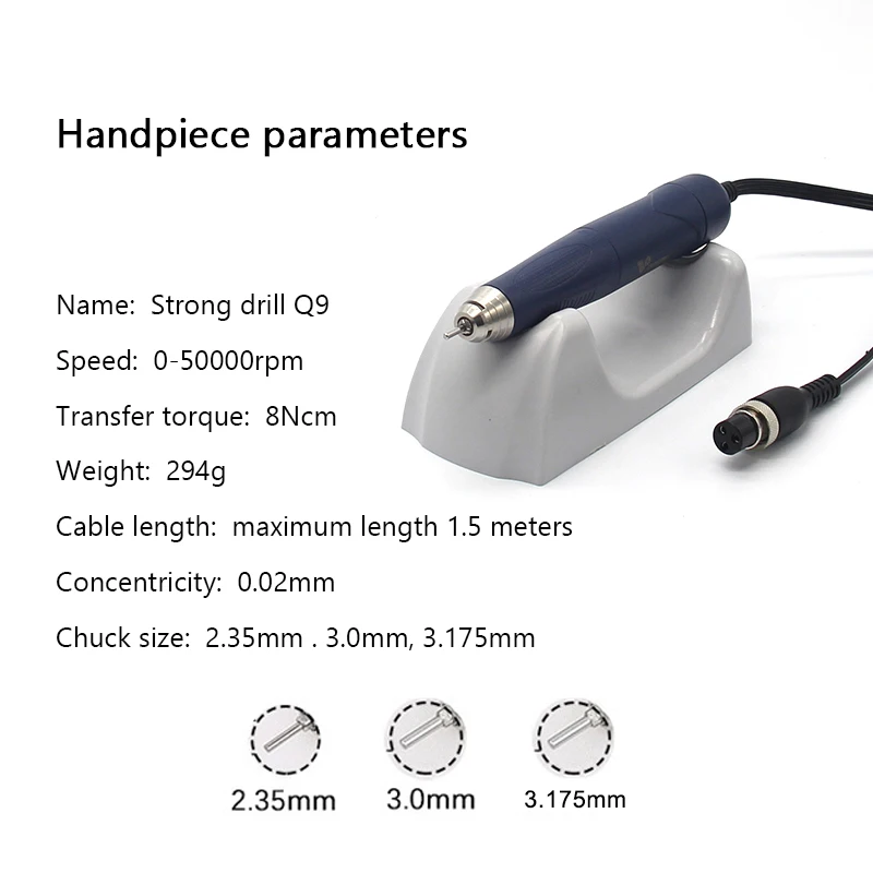 Nail Drill Handpiece 50000rpm Plastic Electric XM Q9 Nail Handle for Dental Laboratory Manicure Jewellery Polishing QZ60 G800 3