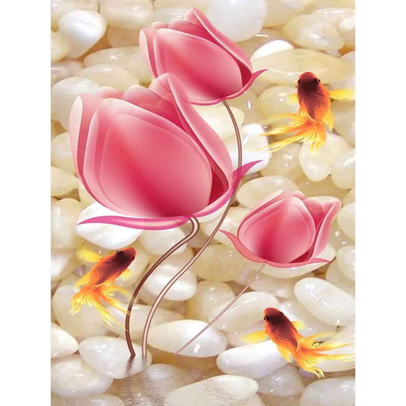 Алмазная 5d-картина сделай сам распродажа алмазная вышивка с рыбами лотос