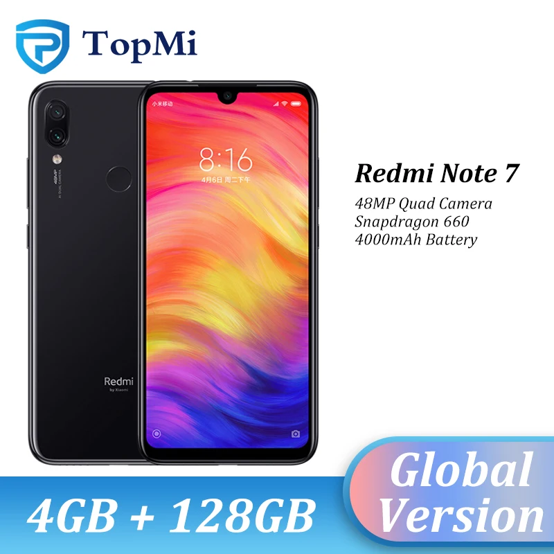 

In stock!Global Version Xiaomi Redmi Note 7 4GB RAM 128GB ROM Smartphone 48MP Quad Camera Snapdragon 660 6.3" FHD+ Cellphone