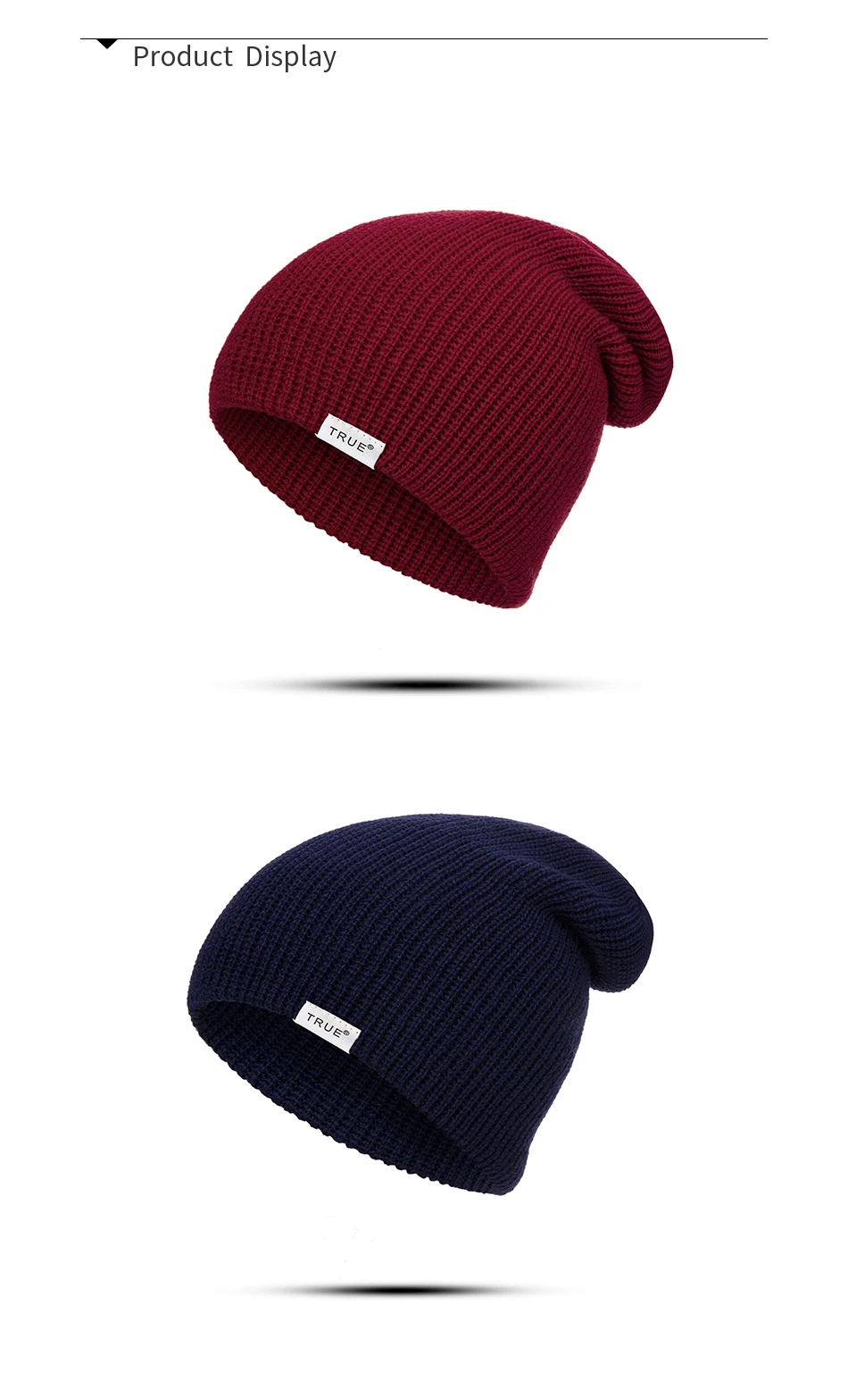 RUINPOP, зимние женские и мужские вязаные шапочки, одноцветная шапка Skullies Beanie, шапка, хип-хоп шапка с буквенным принтом, 10 цветов