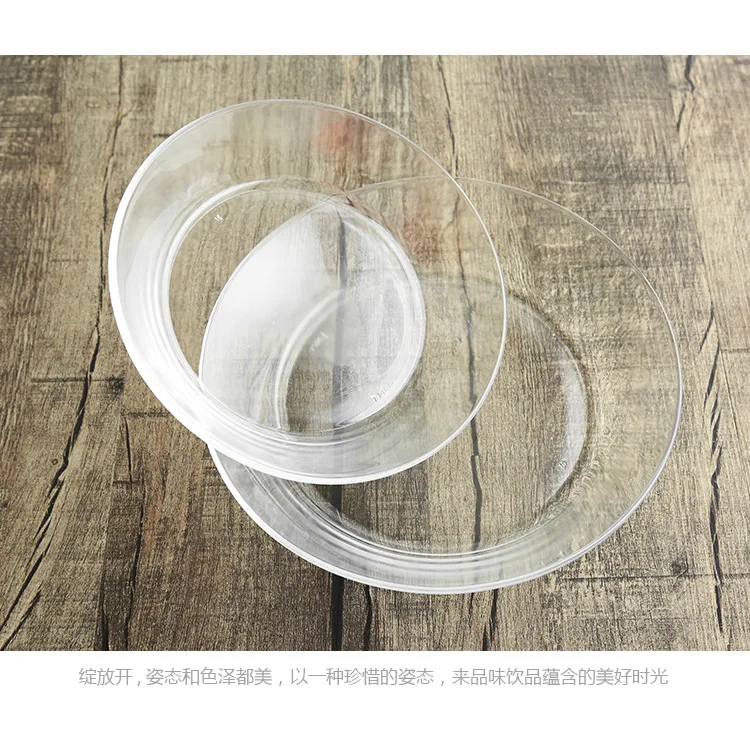 Household Tempered Glass Dish High-temperature Resistant Drop-resistant Fruit Dish Circle Salad Dish Fruit Plate Heat-Resistant