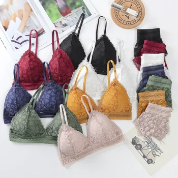 

Sexy Lace Bra Beauty Back Suit Underwear Two-piece Set Gather Seamless Women's Underwear Panties