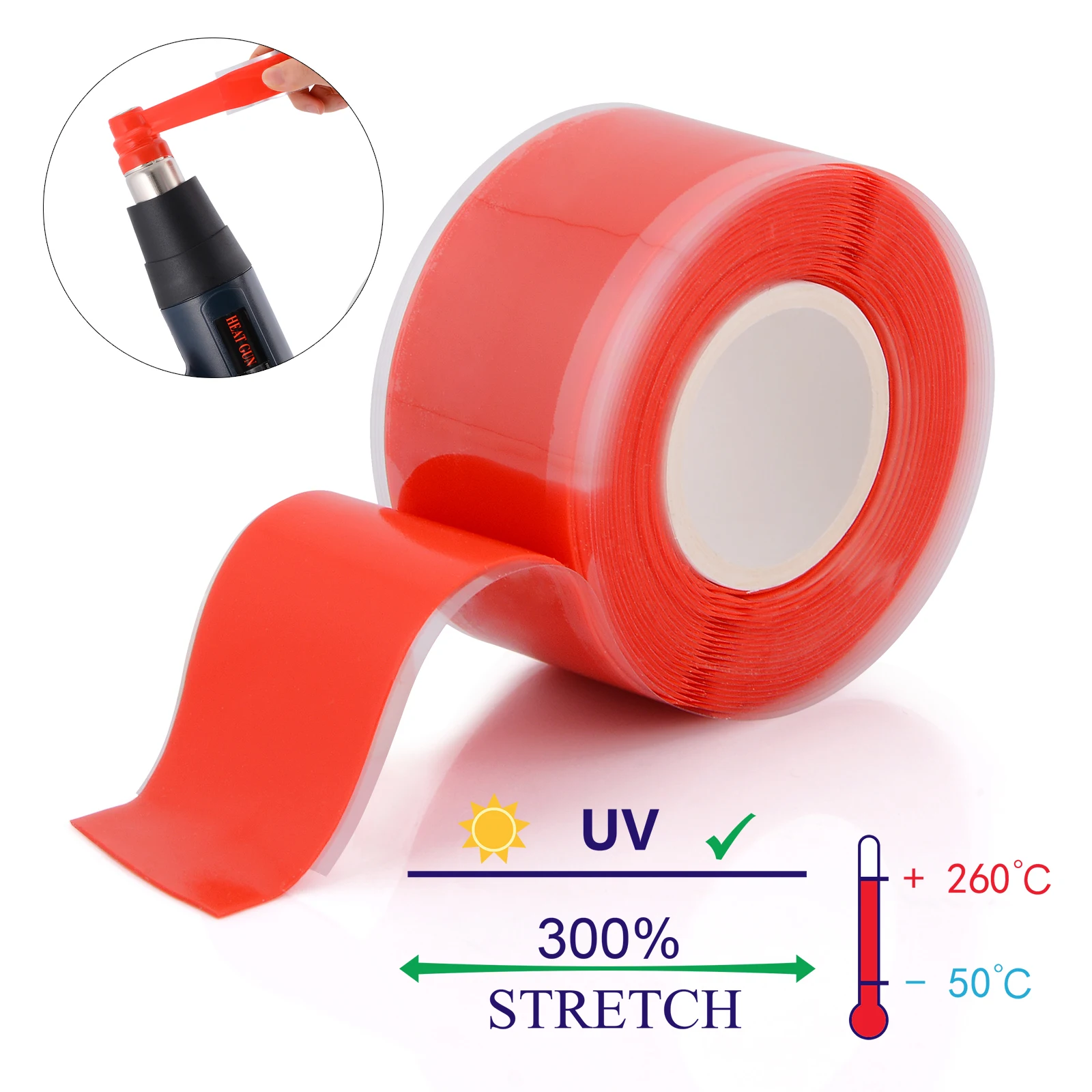 

FOSHIO 100cm Heat Preservation Tape for Hot Air Gun Stretchy Bonding Adhesive High Temperature Protector Car Vinyl Wrapping Tool