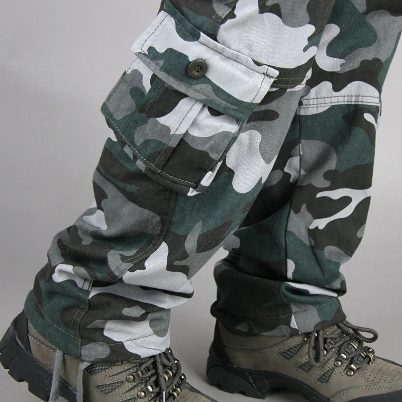 tan cargo pants Men's Camouflage Camo Cargo Pants Casual Multi-pockets Baggy Combat Long Trousers Overall Military Tactical Pants Plus size 44 black cargo pants mens