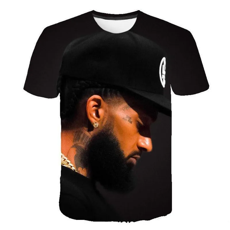 

19ss Mens Summer Nipsey Hussle Tshirts 3D Printed Designer Hiphop RIP Tees Short Sleeved Tops