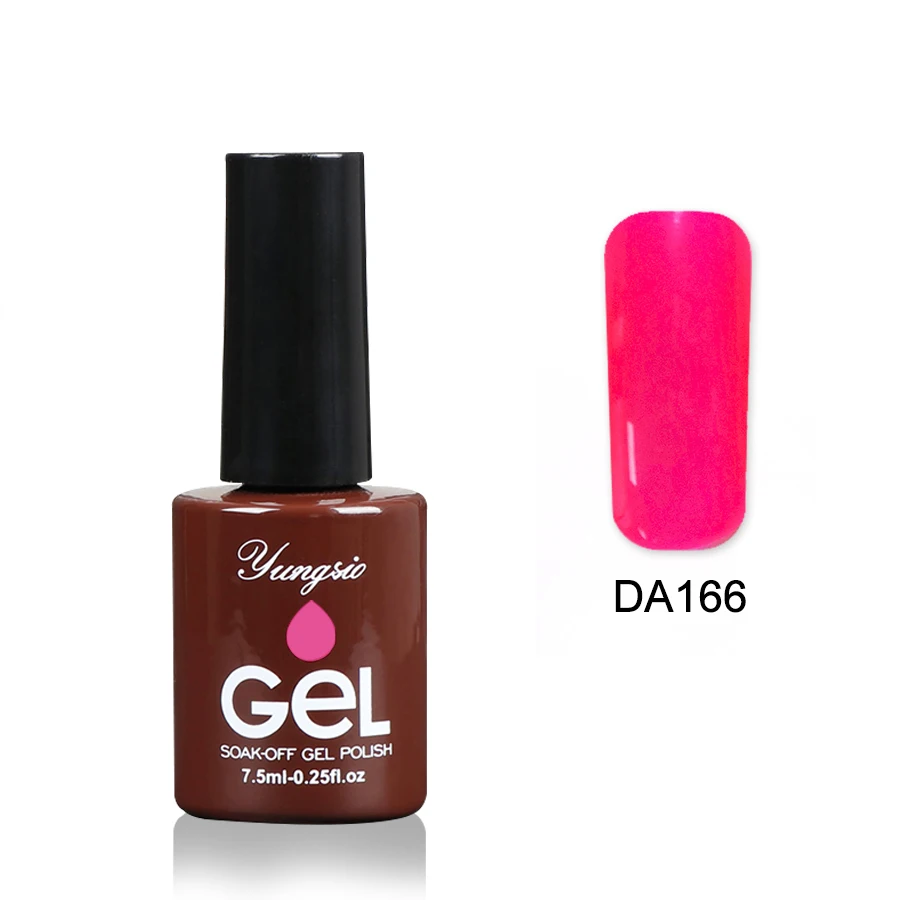 Neon Color Translucent Stainded Glass Gel Lacquer UV LED Soak Off Gel Nail Polish Varnish Fast Dry Long Lasting - Цвет: DA166