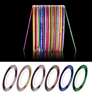 

0.5mm Gold Silver Striping Sticker Holographic 3D Strips Liner Tape Adhesive Super Fine Nail Art Polish Decorations