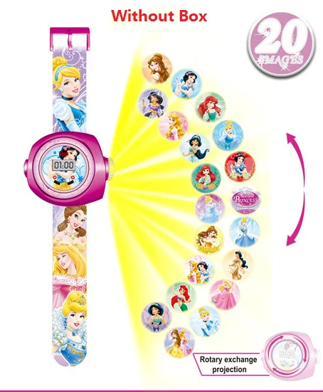 Принцесса Человек-паук детские часы проекция мультфильм шаблон детские часы для мальчиков девочек дисплей часы Relogio без коробки - Цвет: Princess nobox