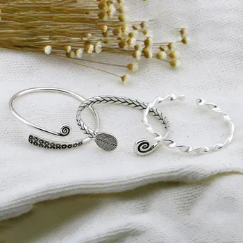 

Fashion Three Designs Twist Rope Opening Cuff Bangle Thai Silver Bangle Party Jewelry Wholesale 925 Sterling Silver S-B88