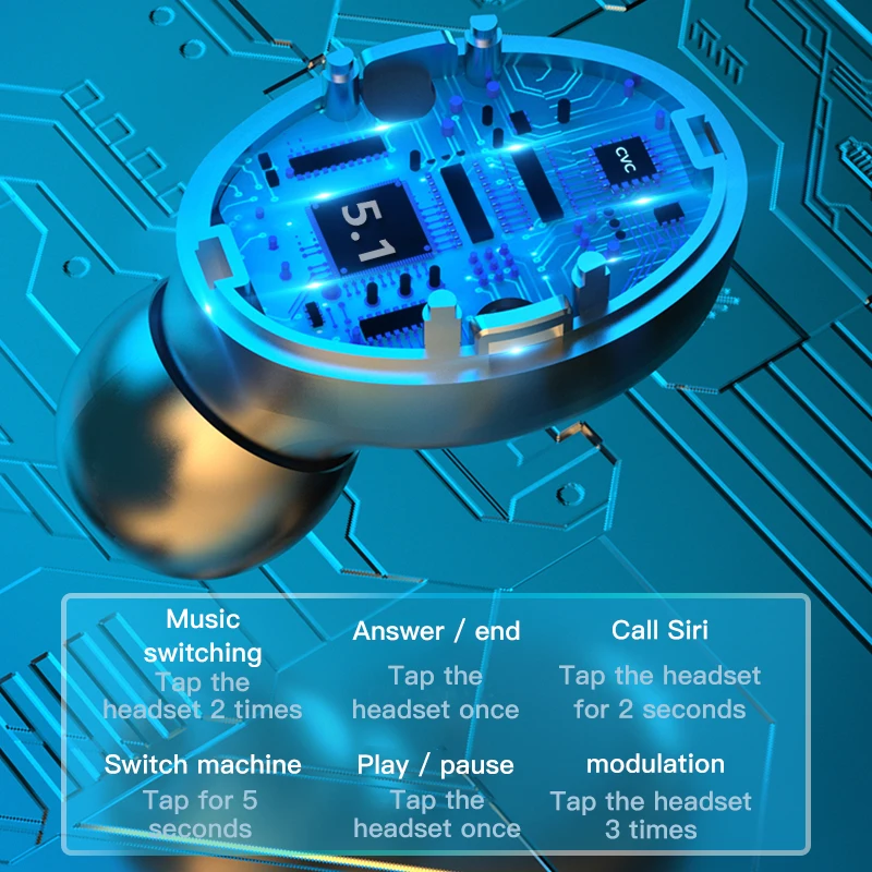 Unique 9 43 Wireless Bluetooth Headset Headphones LED Power Display Mini Touch Earbud Earphone With 2000 mA Charging Compartment