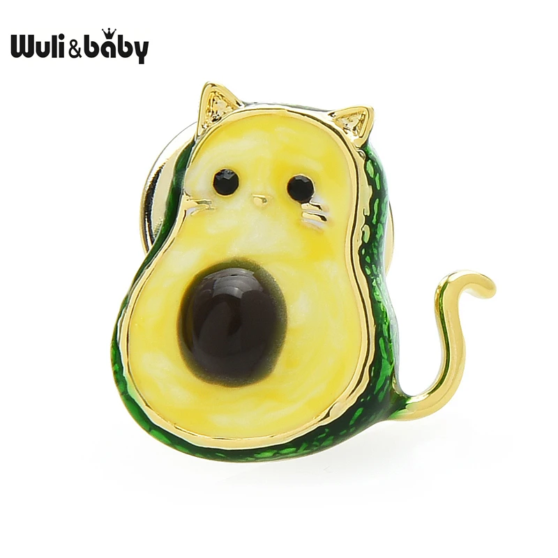 Женская эмалированная брошь Wuli &amp baby булавка для воротника в форме авокадо