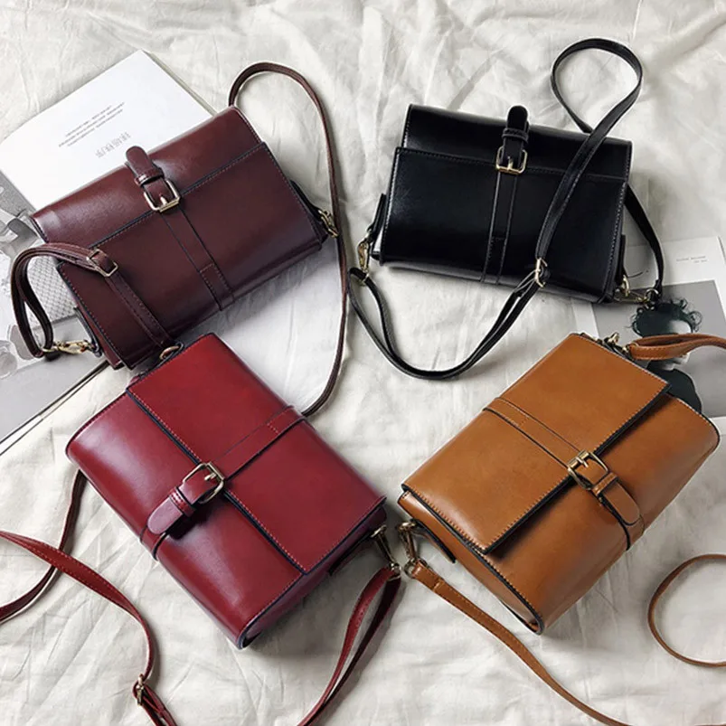 

Women's Fashion All-purpose Square Bag Single Shoulder Messenger Bags Simple Shape Women Bag Ladies Zipper HandBags Y15