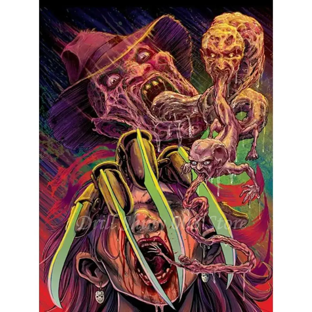 5D DIY Diamond Painting horror Nightmare Freddy Full Drill Embroidery Cross Stitch Mosaic Craft Kit Home Decor Gift | Дом и сад