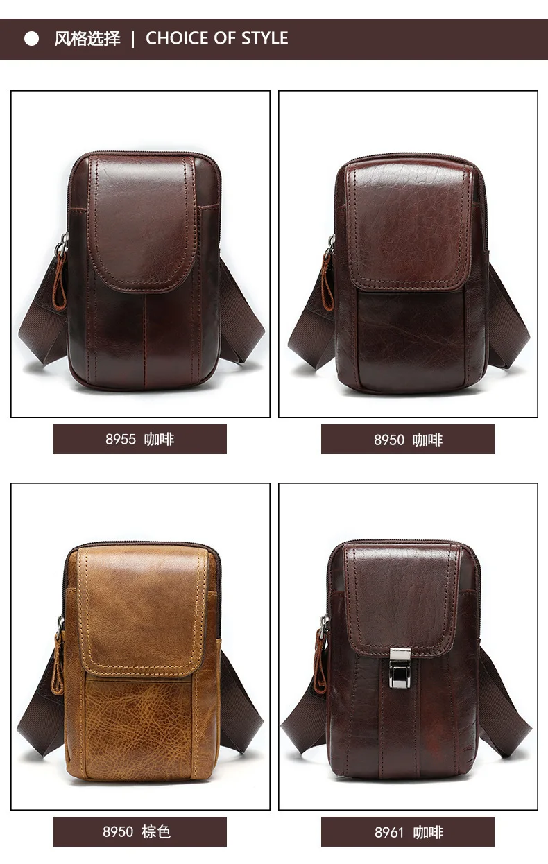 Luxury Men Bag Genuine Leather Shoulder Bag Men Messenger Bags Small Casual Flap Zipper Design Male CrossBody Bag Phone Pocket
