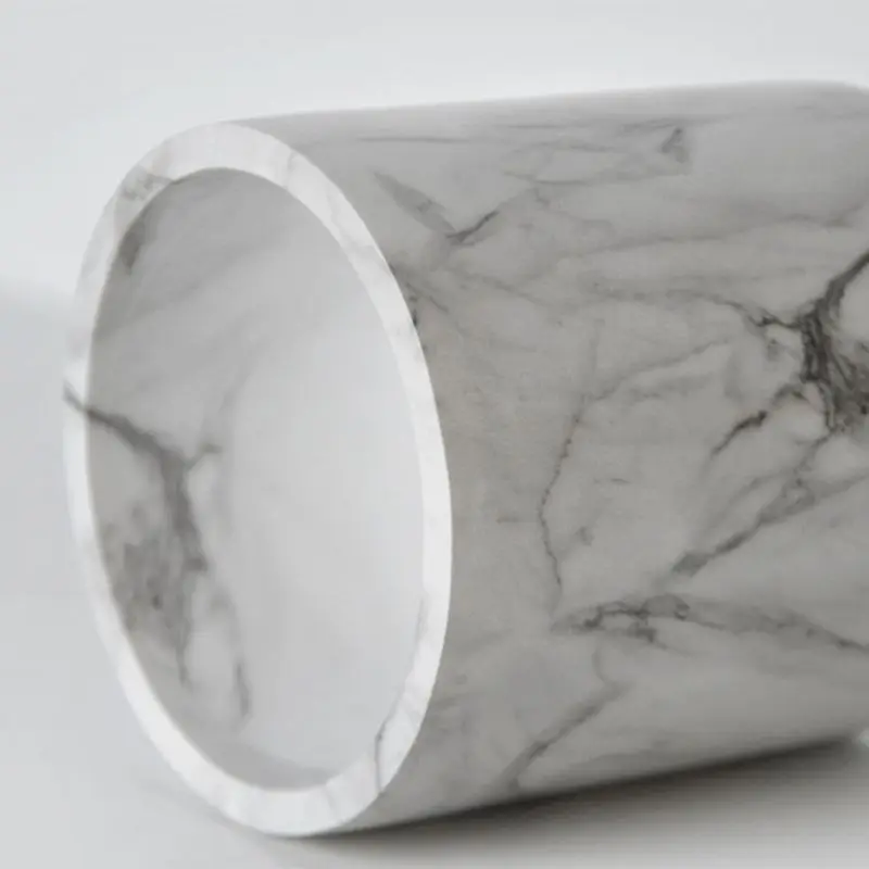 

Office Home Creative Pen Holder Makeup Brushes Vase Storage Box With Marble Grain Desk Container Tool LX9A
