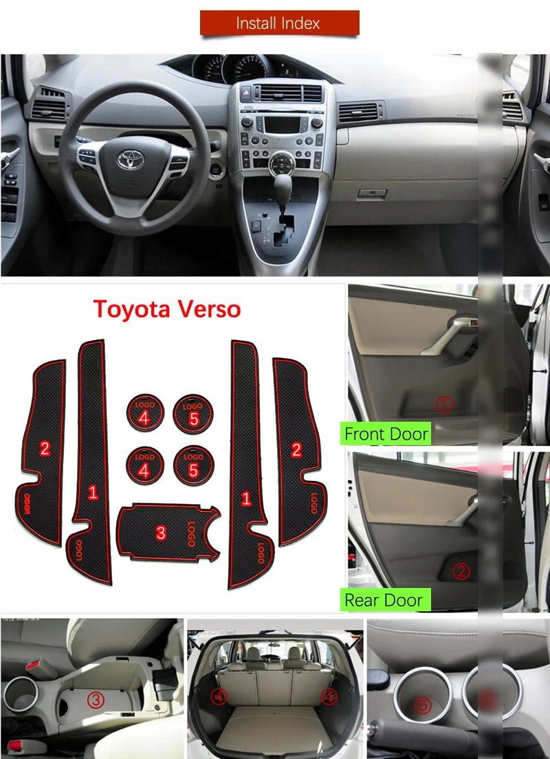 Противоскользящий коврик для Toyota Verso EZ 2009- AR20 Sportsvan затворный слот подставка анти-грязный Салонные подложки