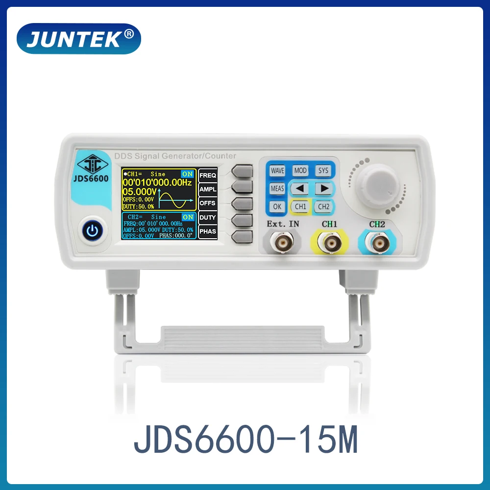 JUNTEK JDS6600 15M 15MHz DDS генератор сигналов с цифровым управлением Двухканальный