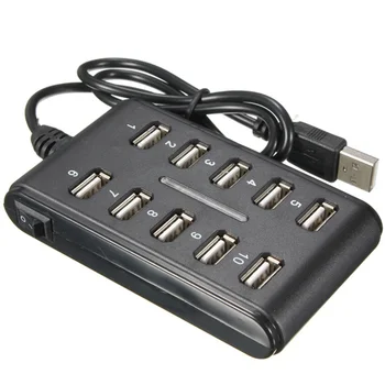 

High Speed 480 MbpsB 2.0 Hub 10 Ports Multi Personal ComputerB HUB PortableB Splitter For PC laptop